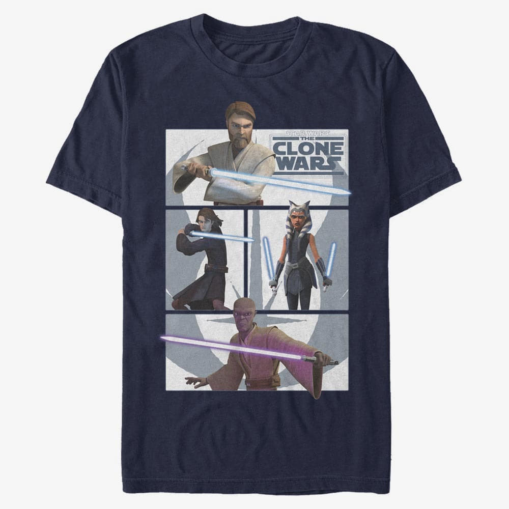 T-Shirts Merch Star Wars: Clone Wars - Clone Wars Jedi Unisex T-Shirt Navy Blue