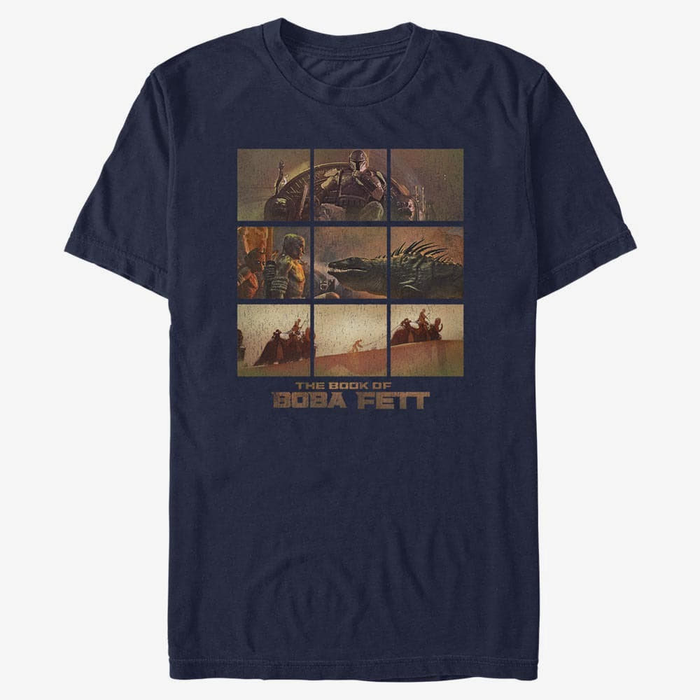 Majice Merch Star Wars: Book of Boba Fett - Desert Palace Unisex T-Shirt Navy Blue