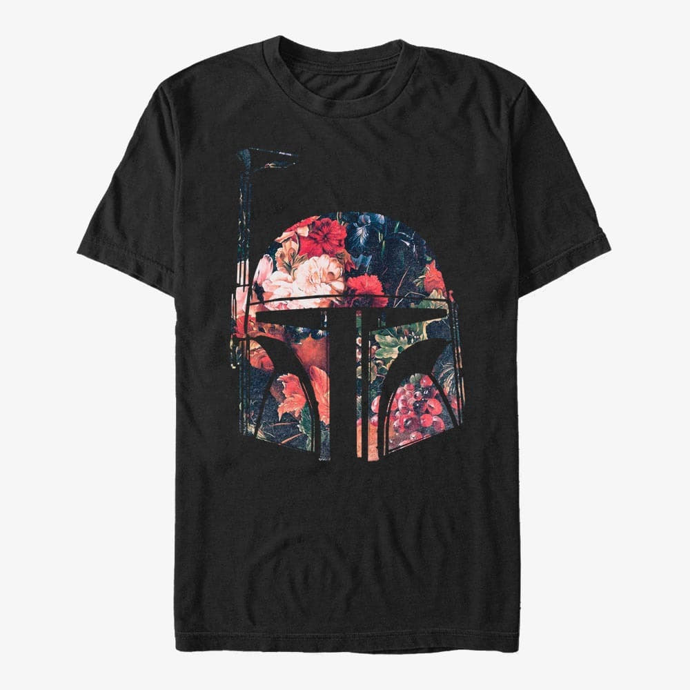 Trička Merch Star Wars: Classic - Bobba Floral Unisex T-Shirt Black