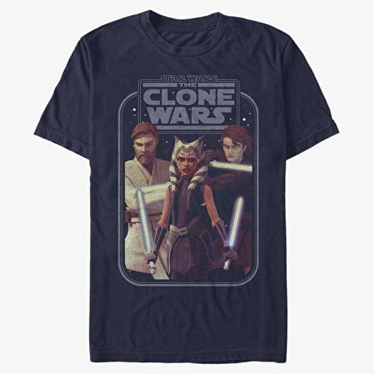 T-shirt Merch Star Wars: Clone Wars - Hero Group Shot Unisex T-Shirt Navy Blue