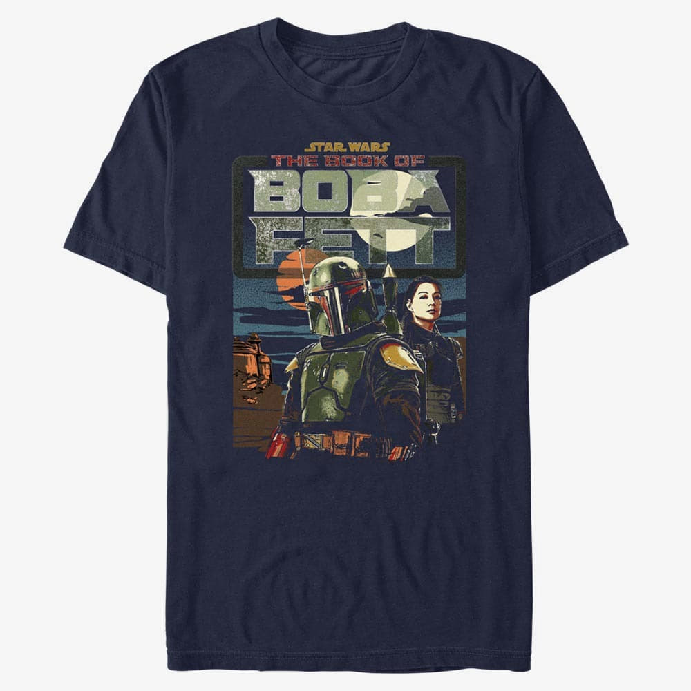 Magliette Merch Star Wars Book of Boba Fett - Bounty Buddies Unisex T-Shirt Navy Blue