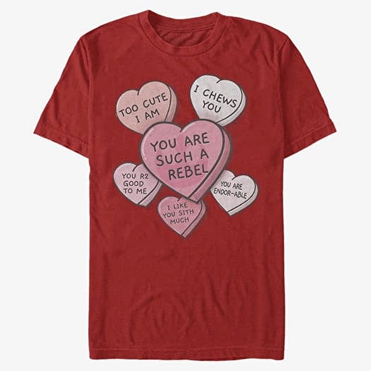 T-shirt Merch Star Wars: Classic - Candy Hearts Unisex T-Shirt Red