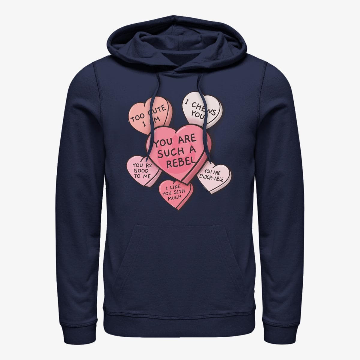 Суитчъри Merch Star Wars: Classic - Candy Hearts Unisex Hoodie Navy Blue