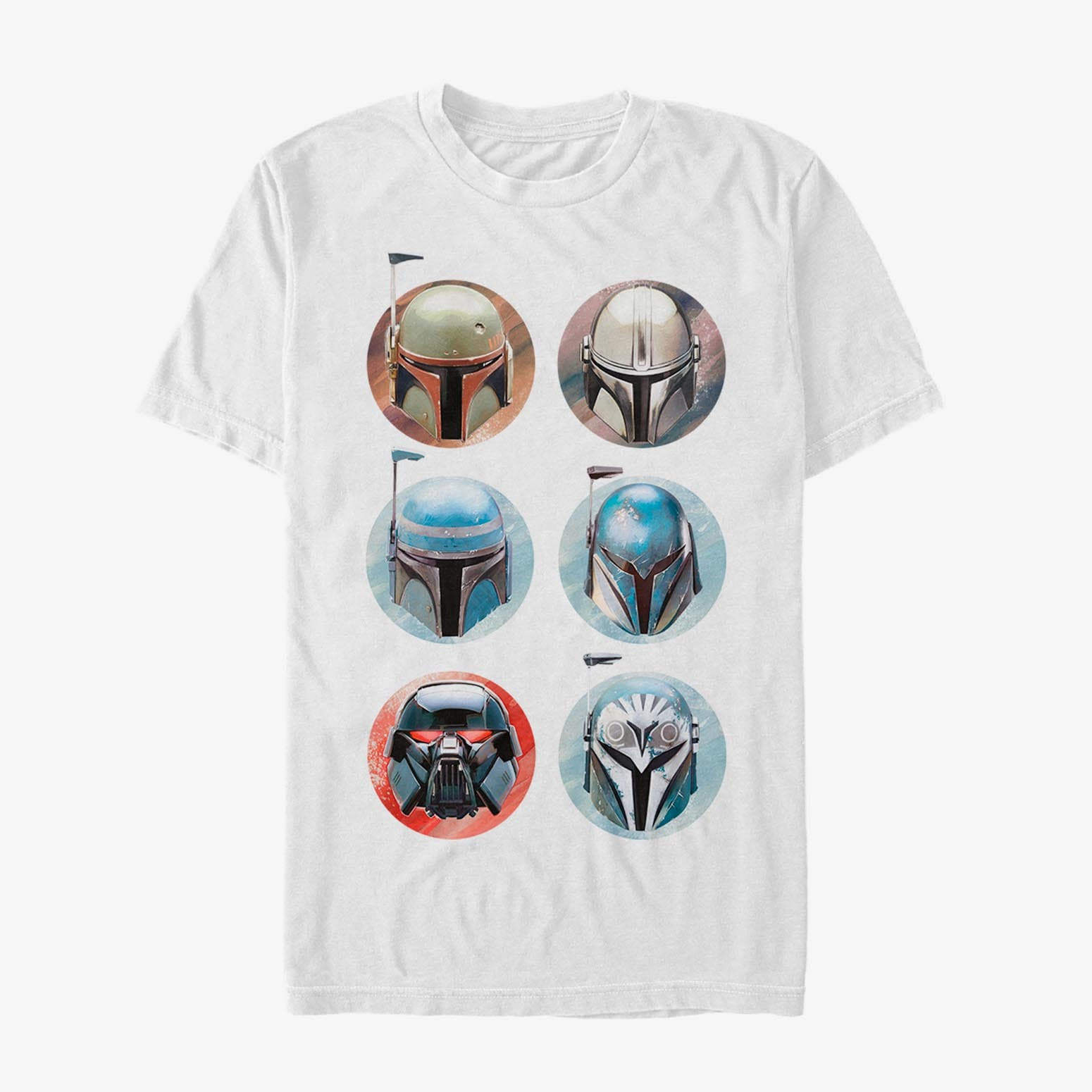 T-shirts Merch Star Wars: The Mandalorian - Helmets Unisex T-Shirt White