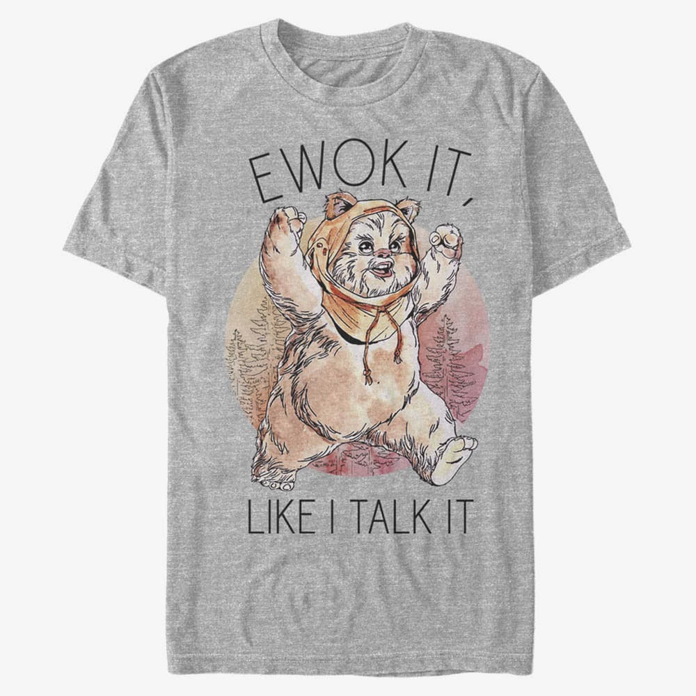 majice kratkih rukava Merch Star Wars: Classic - Ewok It Unisex T-Shirt Heather Grey