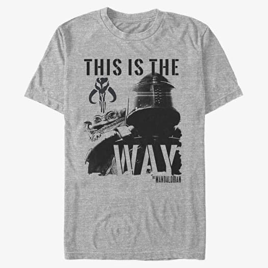 Merch Star Wars: The Mandalorian - Inked Mando Unisex T-Shirt Heather Grey