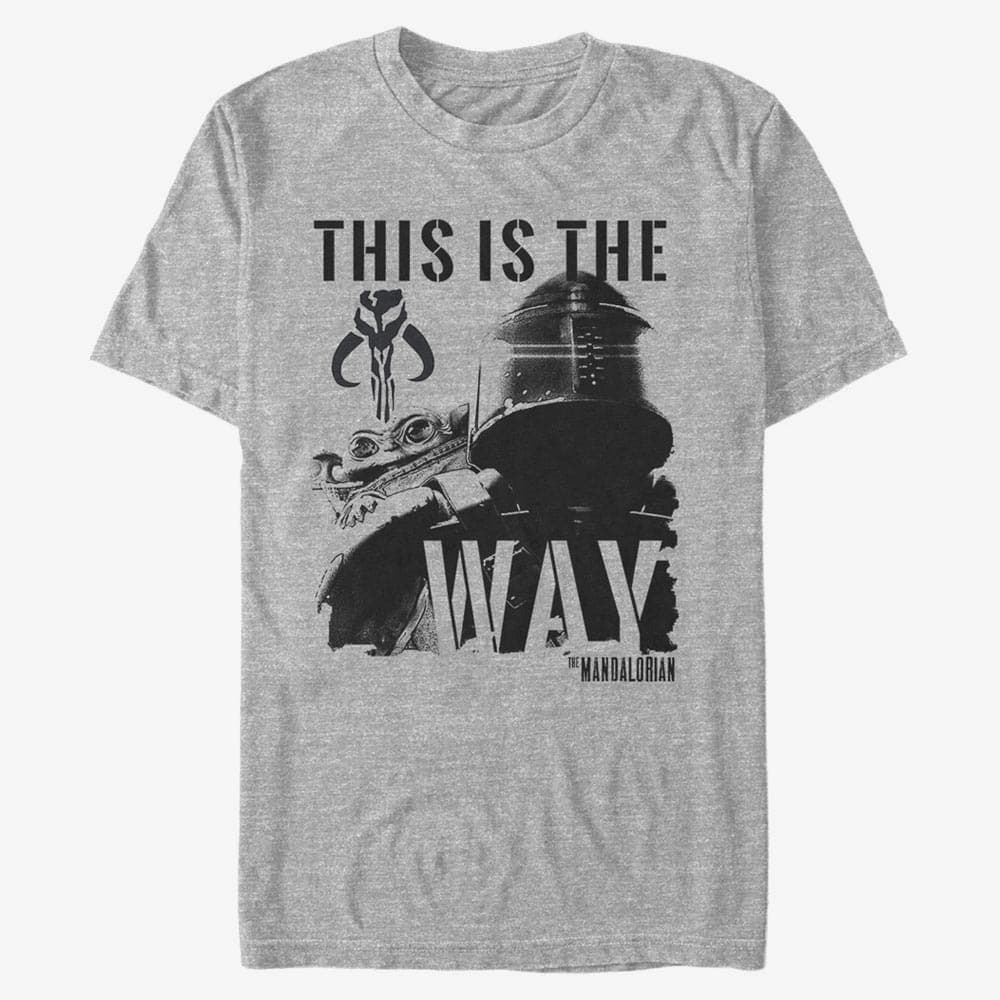 Camisetas Merch Star Wars: The Mandalorian - Inked Mando Unisex T-Shirt Heather Grey