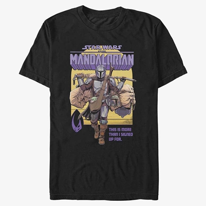 Merch Star Wars: The Mandalorian - Signed Up Mando Unisex T-Shirt Black