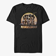 Merch Star Wars: The Mandalorian - Mandalorian Charcter Action Pose Unisex T-Shirt Black