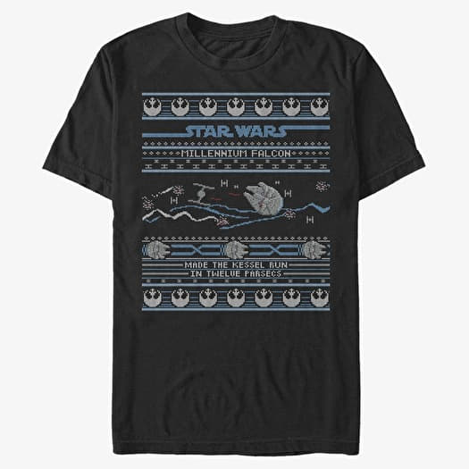 T-shirt Merch Star Wars: Classic - Falcon Attack Ugly Sweater Unisex T-Shirt Black