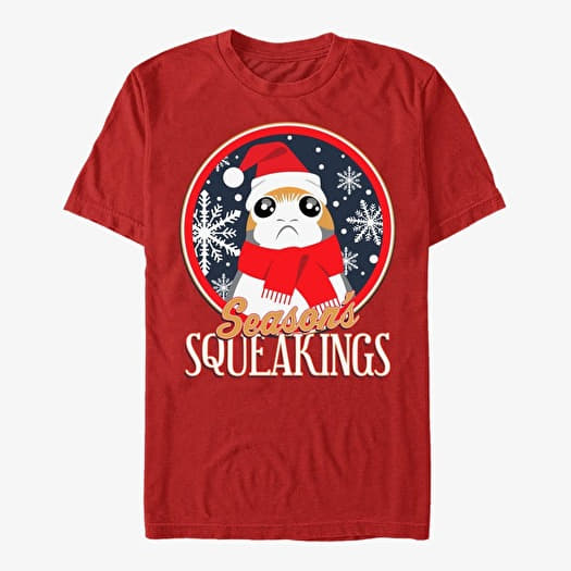 T-shirt Merch Star Wars: The Force Awakens - Porg Squeakings Unisex T-Shirt Red