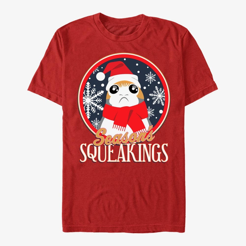 T-shirts Merch Star Wars: The Force Awakens - Porg Squeakings Unisex T-Shirt Red