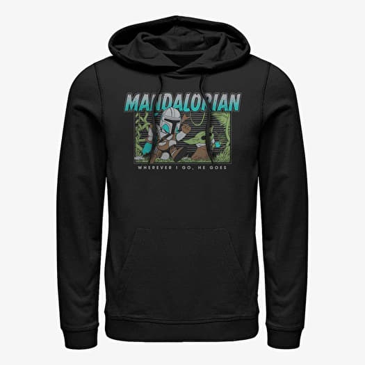 Kampsun Merch Star Wars: Mandalorian - Macaroon Chase Unisex Hoodie Black