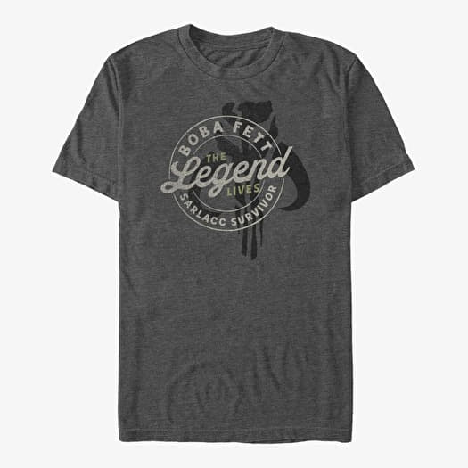 Merch Star Wars The Book Of Boba Fett - The Legend Lives Unisex T-Shirt Dark Heather Grey