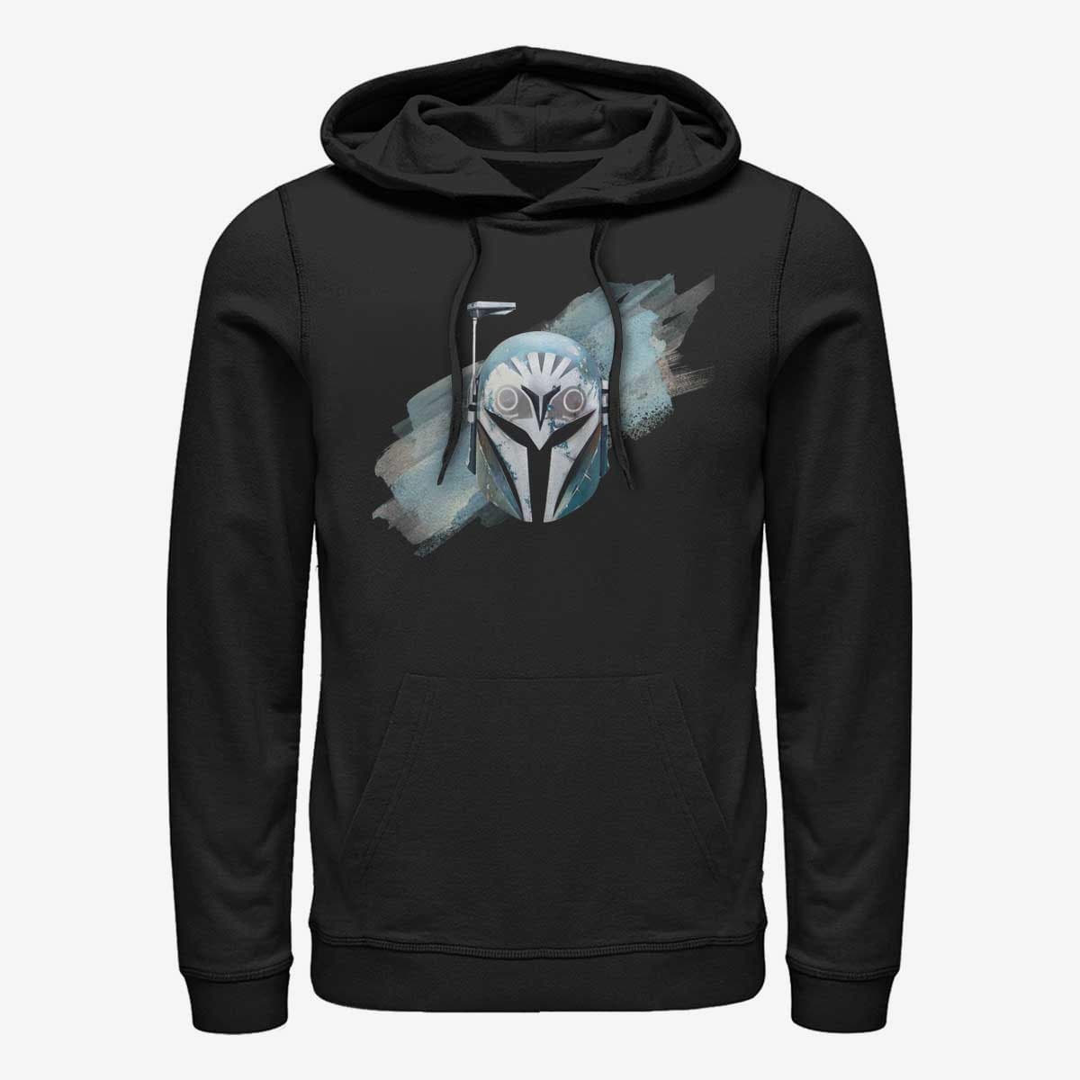 Mikiny Merch Star Wars: The Mandalorian - Bo-Katan Helmet Unisex Hoodie Black
