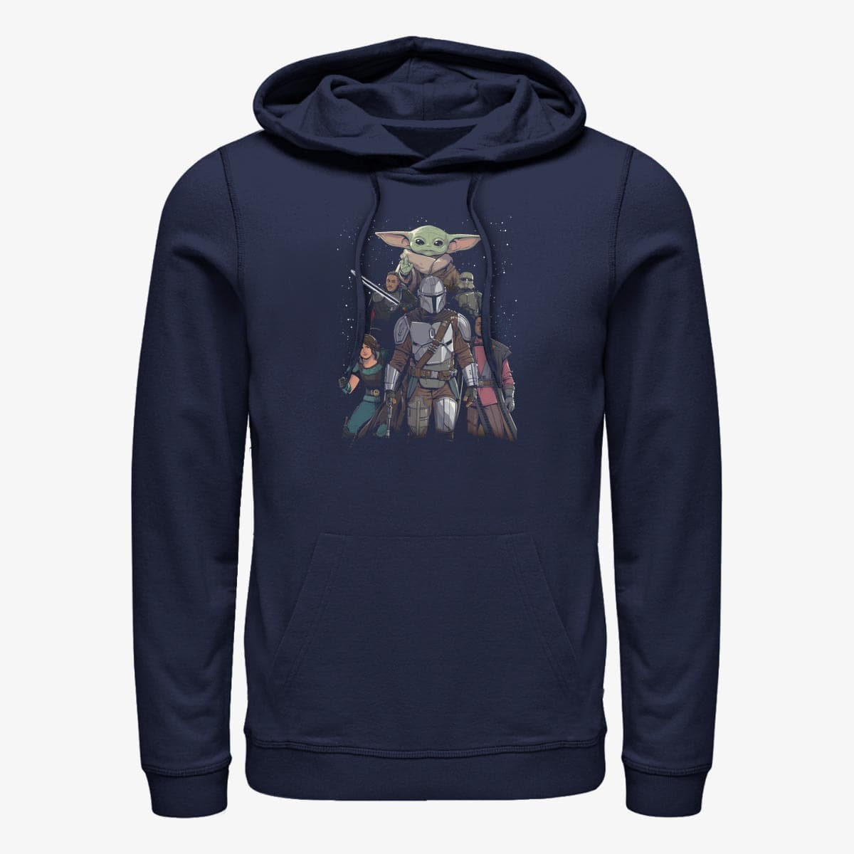 Hættetrøjer og sweatshirts Merch Star Wars: The Mandalorian - Mandalorian Movie Poster Unisex Hoodie Navy Blue