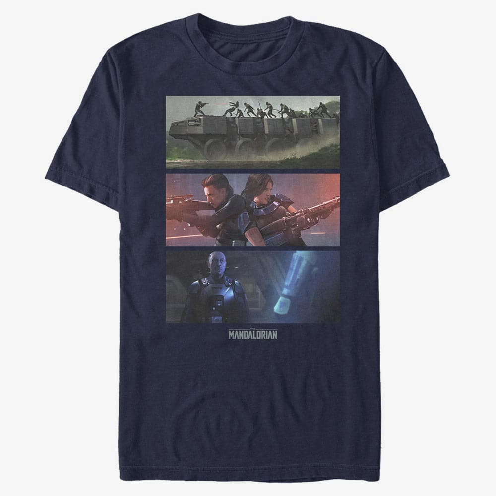 Тениски Merch Star Wars: The Mandalorian - MandoMon Epi6 Playtime Unisex T-Shirt Navy Blue