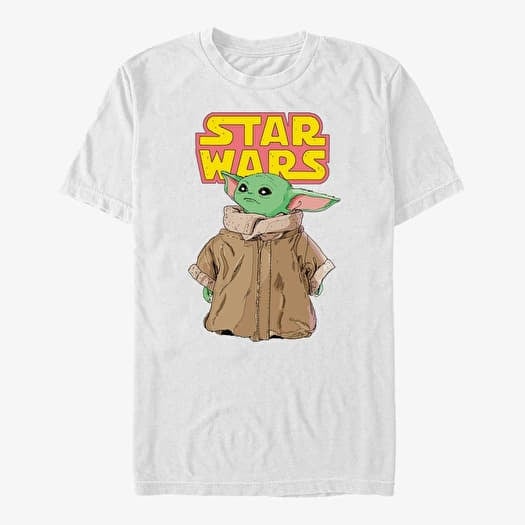 T-shirt Merch Star Wars: The Mandalorian - Logo Child Gaze Unisex T-Shirt White