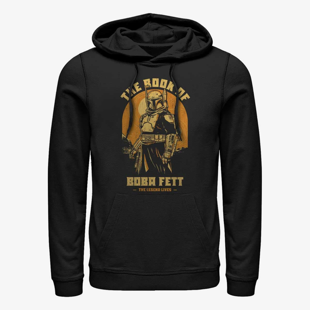 Kapuutsikud ja kampsunid Merch Star Wars Book of Boba Fett - Living Legend Unisex Hoodie Black