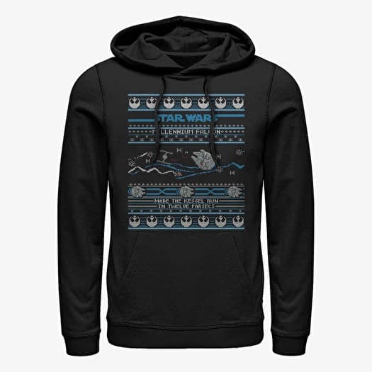 Sweat-shirt Merch Star Wars: Classic - Falcon Attack Ugly Sweater Unisex Hoodie Black