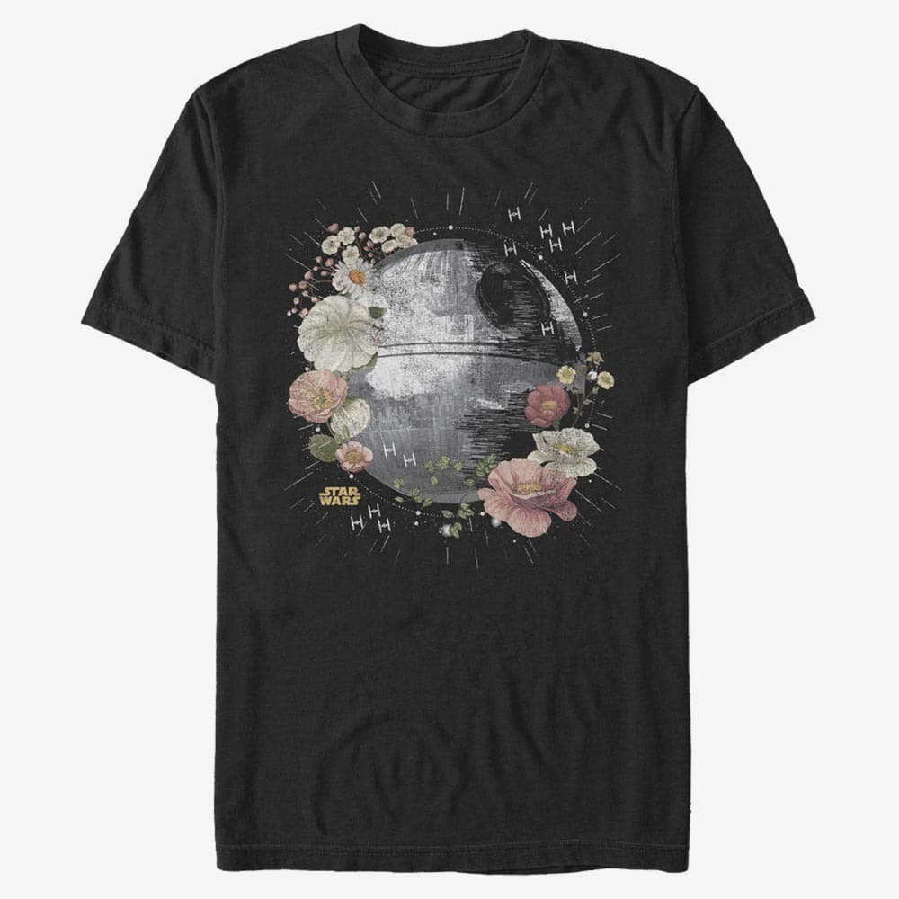 Magliette Merch Star Wars: Classic - FLORAL DEATH STAR Unisex T-Shirt Black