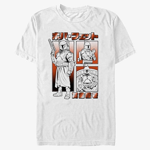 Merch Star Wars: The Mandalorian - Boba Manga Unisex T-Shirt White