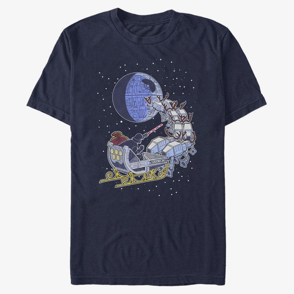 T-shirts Merch Star Wars: Classic - Vader Sleigh Unisex T-Shirt Navy Blue