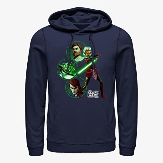 Merch Star Wars: Clone Wars - Light Side Group Unisex Hoodie Navy Blue