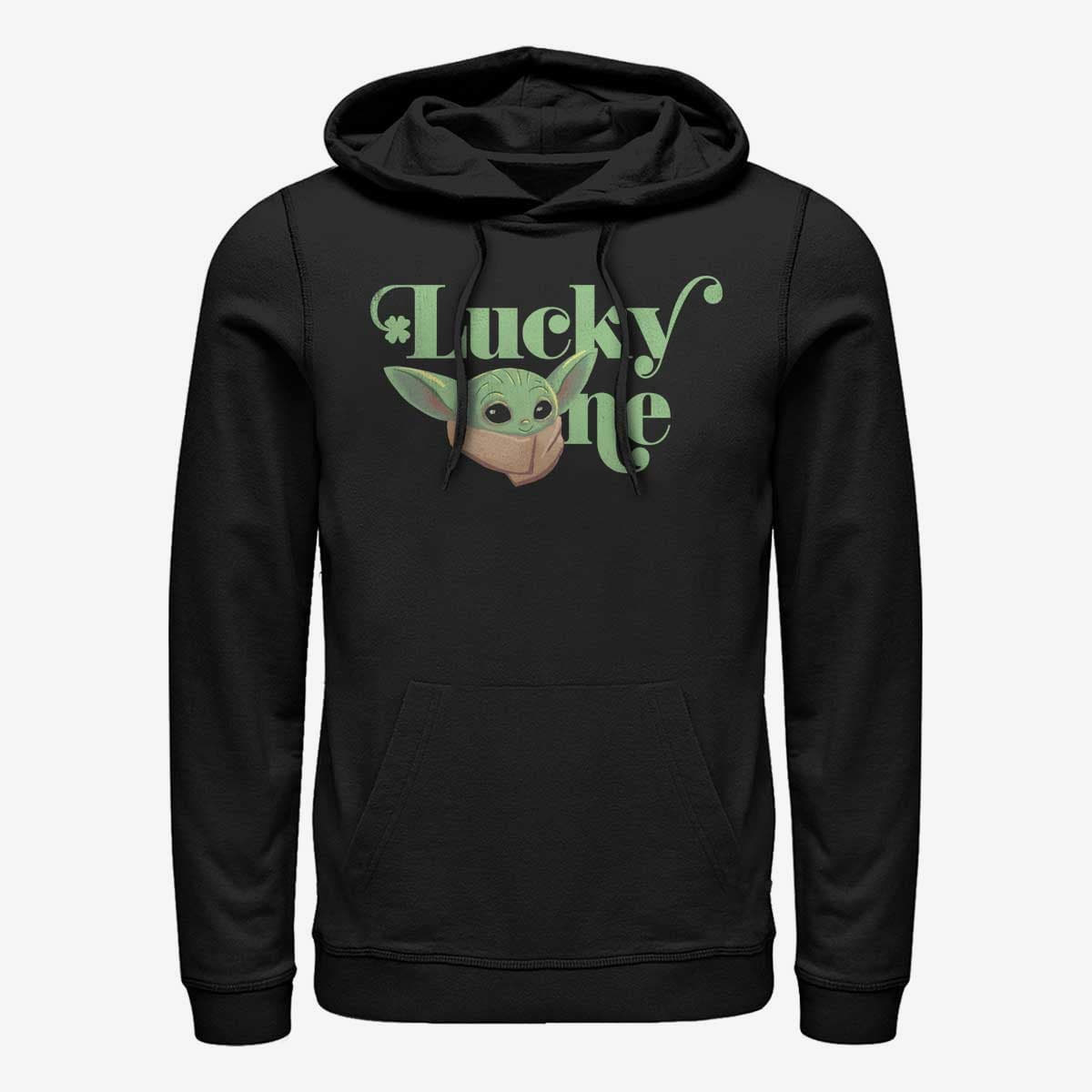 Dukserice Merch Star Wars: The Mandalorian - LUCKY ONE Unisex Hoodie Black
