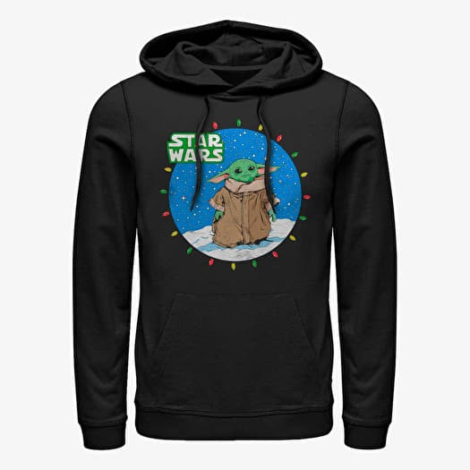 Sweatshirt Merch Star Wars: Mandalorian - Snow Baby Lights Unisex Hoodie Black