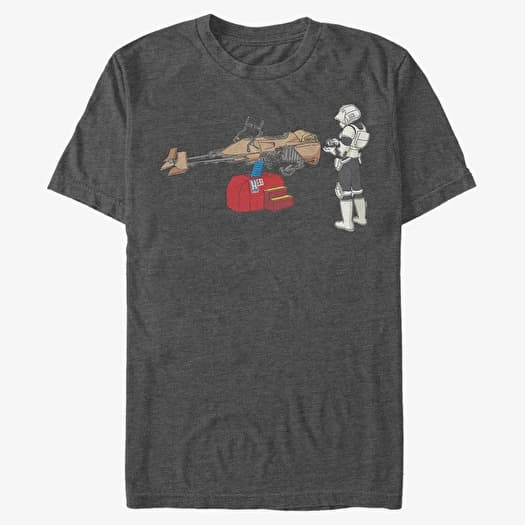 Marškinėliai Merch Star Wars: Classic - Trooper Ride Unisex T-Shirt Dark Heather Grey