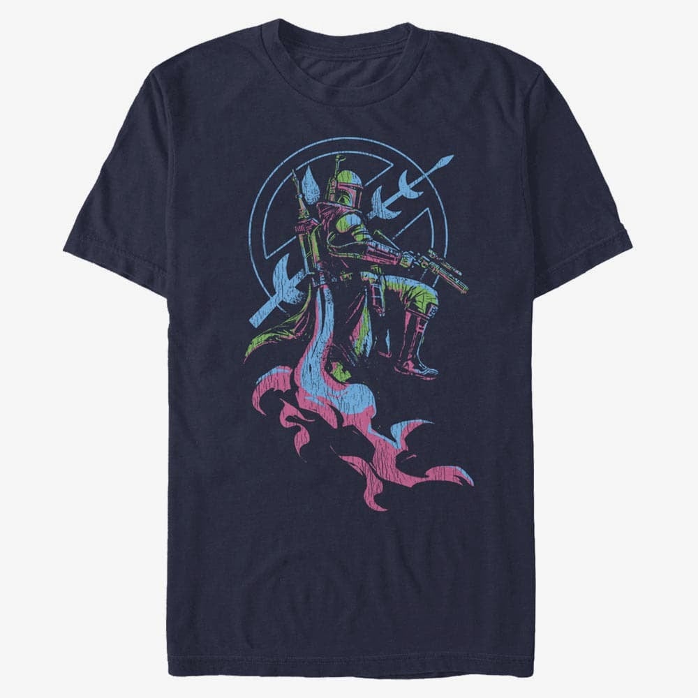 Majice Merch Star Wars Book of Boba Fett - Fett Seal Unisex T-Shirt Navy Blue
