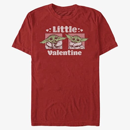 Póló Merch Star Wars: The Mandalorian - Little Valentine Unisex T-Shirt Red
