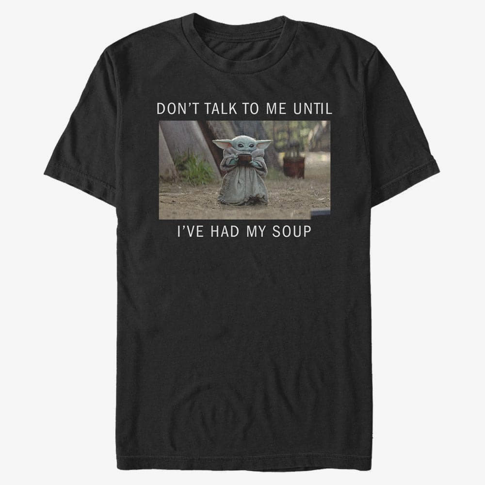 Majice Merch Star Wars: The Mandalorian - Need Soup Unisex T-Shirt Black