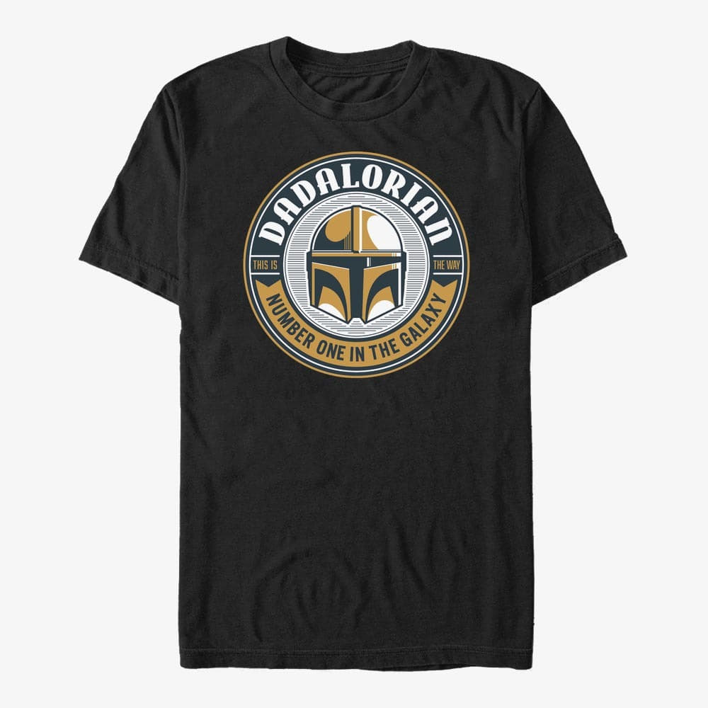 Тениски Merch Star Wars: The Mandalorian - Mando Cup Sticker Unisex T-Shirt Black