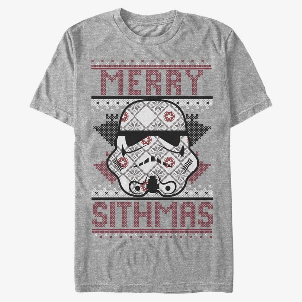 Marškinėliai Merch Star Wars: Classic - Sith Sweater Unisex T-Shirt Heather Grey