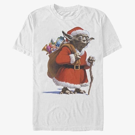 Majica Merch Star Wars: Classic - Santa Yoda Unisex T-Shirt White
