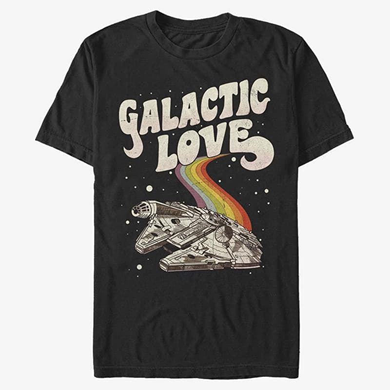Tričko Merch Star Wars: Classic - Galactic Love Falcon Unisex T-Shirt Black