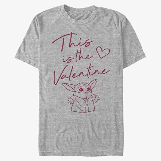 T-shirt Merch Star Wars: The Mandalorian - This Valentine Unisex T-Shirt Heather Grey