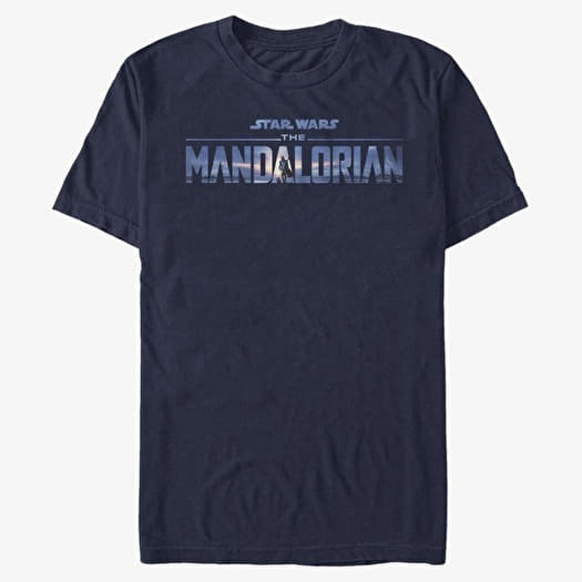 T-shirt Merch Star Wars: The Mandalorian - New Mando Logo Unisex T-Shirt Navy Blue