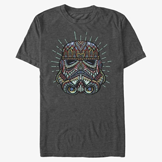 T-shirt Merch Star Wars: Classic - Trooper Sugar Skull Unisex T-Shirt Dark Heather Grey