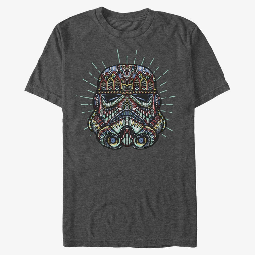 T-särgid Merch Star Wars: Classic - Trooper Sugar Skull Unisex T-Shirt Dark Heather Grey