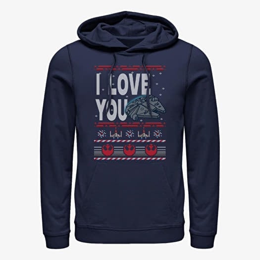 Sweatshirt Merch Star Wars: Classic - Ugly Love Unisex Hoodie Navy Blue