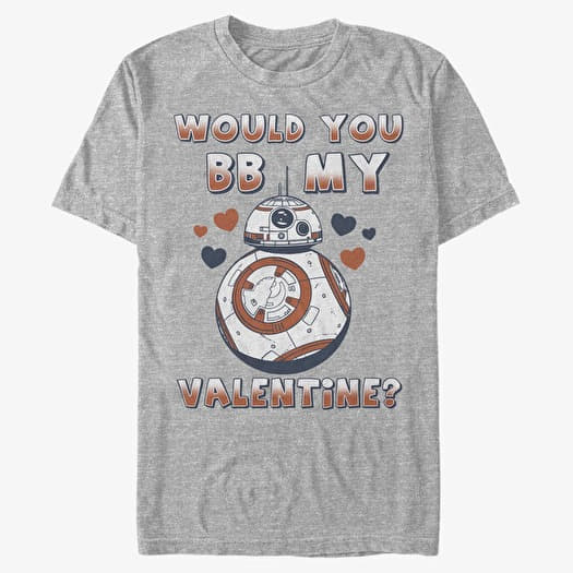 T-shirt Merch Star Wars: The Force Awakens - BB My Valentine Unisex T-Shirt Heather Grey