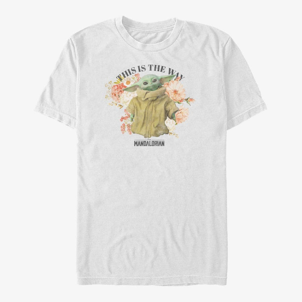T-Shirts Merch Star Wars: The Mandalorian - Floral The Child Unisex T-Shirt White