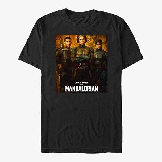 T-shirt Merch Star Wars: The Mandalorian - Blue Mandalorian Poster Unisex T-Shirt Black
