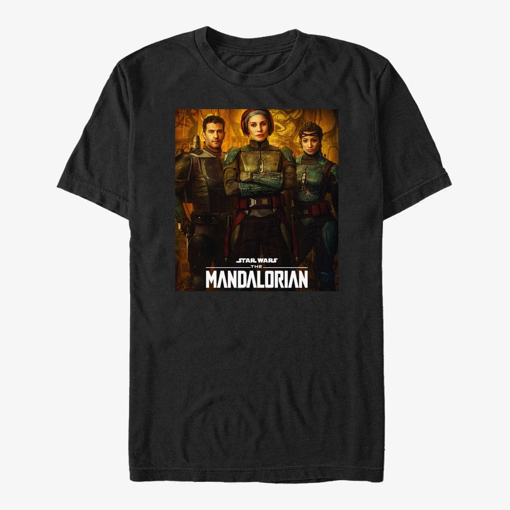 T-Shirts Merch Star Wars: The Mandalorian - Blue Mandalorian Poster Unisex T-Shirt Black