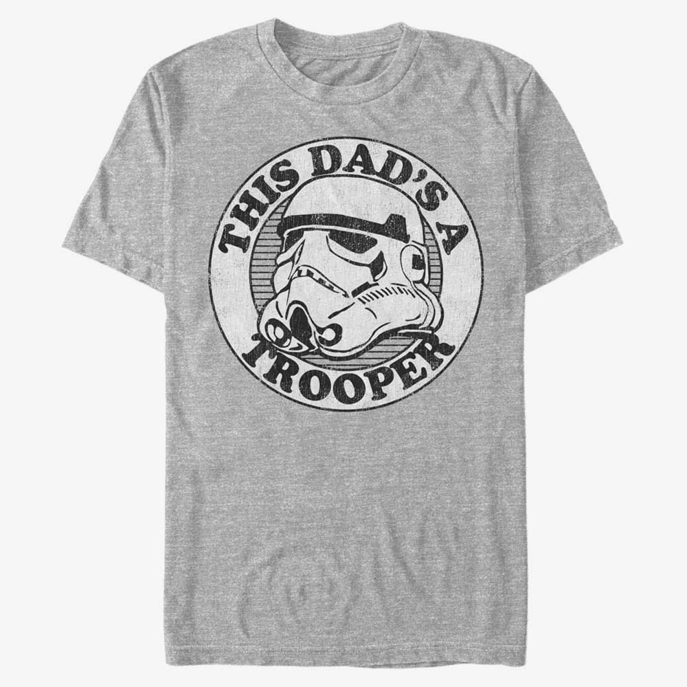 Majice Merch Star Wars - Super Trooper Dad Unisex T-Shirt Heather Grey