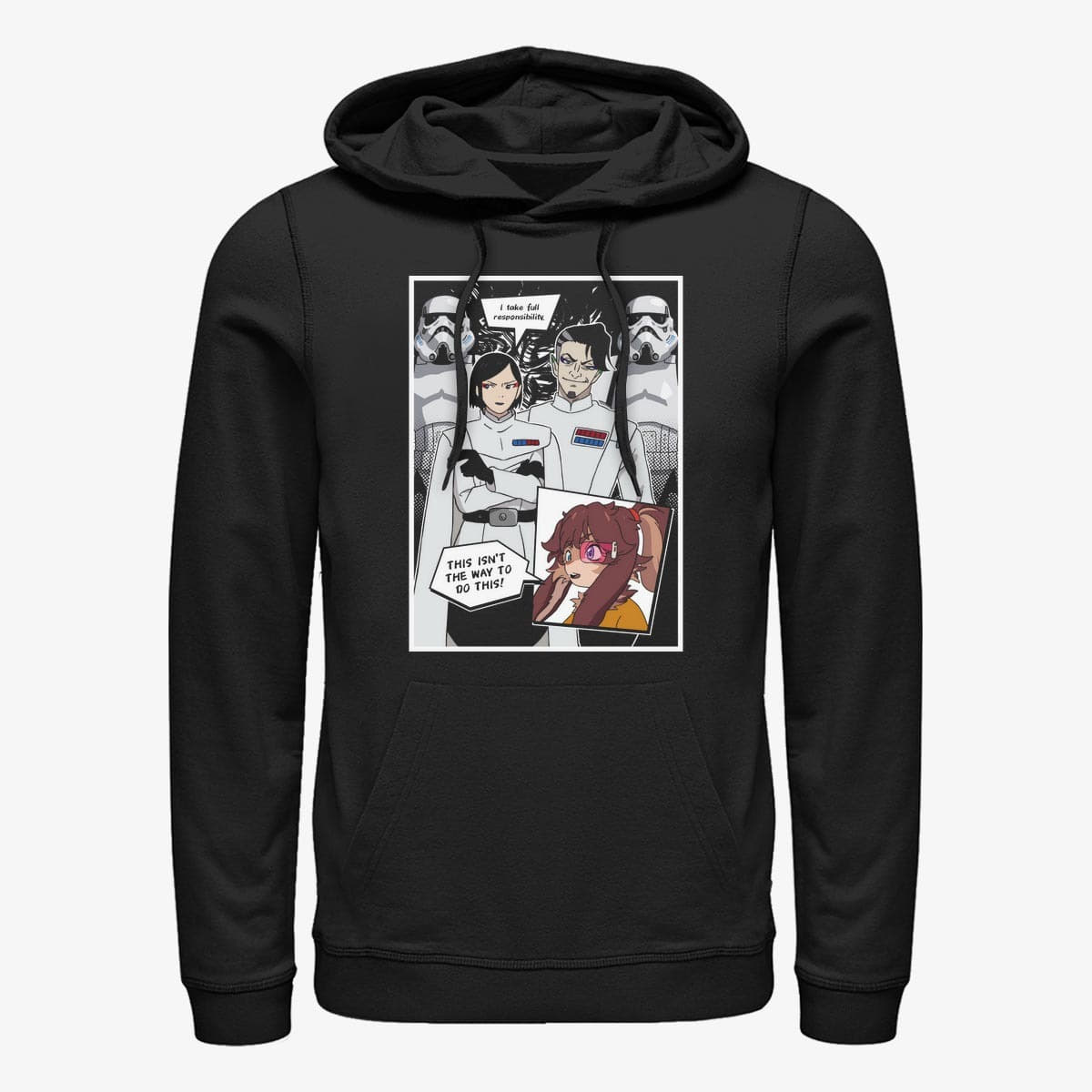 Džemperiai su gobtuvais ir džemperiai Merch Star Wars: Visions - Lop Panel Unisex Hoodie Black
