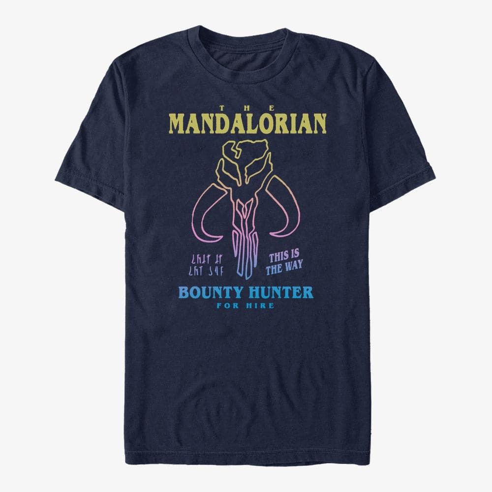 Magliette Merch Star Wars: The Mandalorian - Symbol Drawn Unisex T-Shirt Navy Blue